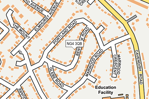 NG4 3QB map - OS OpenMap – Local (Ordnance Survey)