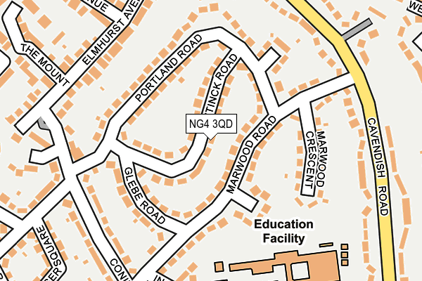 NG4 3QD map - OS OpenMap – Local (Ordnance Survey)