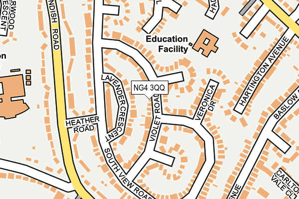 NG4 3QQ map - OS OpenMap – Local (Ordnance Survey)