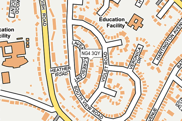 NG4 3QY map - OS OpenMap – Local (Ordnance Survey)