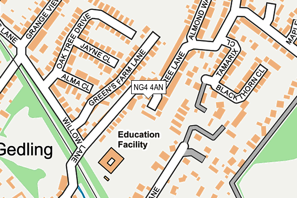 NG4 4AN map - OS OpenMap – Local (Ordnance Survey)