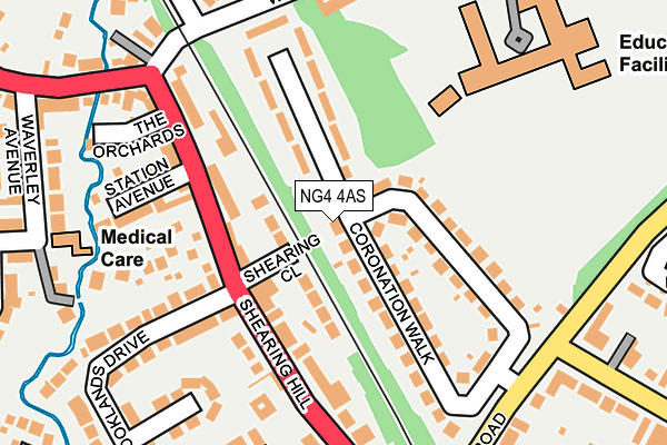 NG4 4AS map - OS OpenMap – Local (Ordnance Survey)