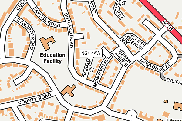 NG4 4AW map - OS OpenMap – Local (Ordnance Survey)