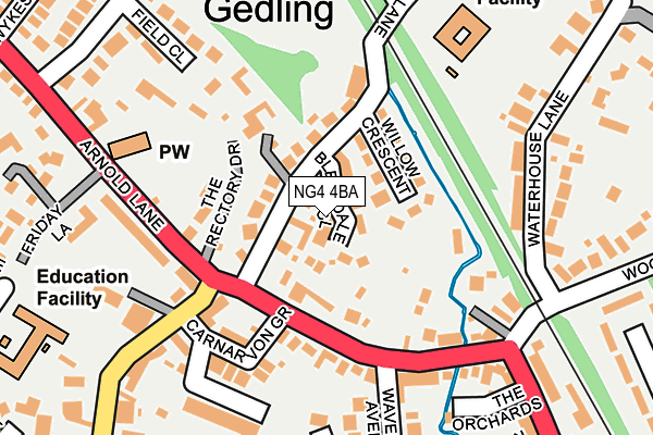 NG4 4BA map - OS OpenMap – Local (Ordnance Survey)