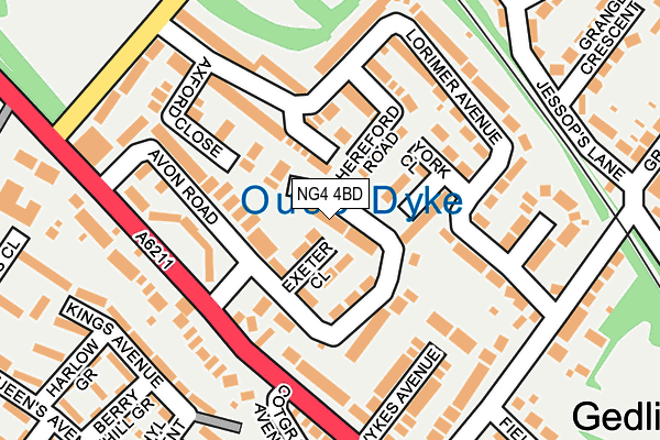 NG4 4BD map - OS OpenMap – Local (Ordnance Survey)