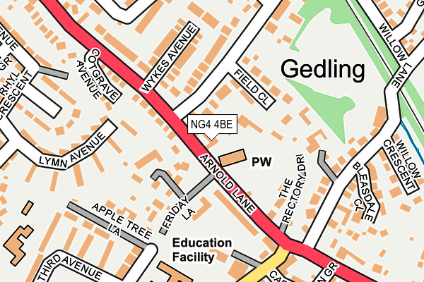 NG4 4BE map - OS OpenMap – Local (Ordnance Survey)