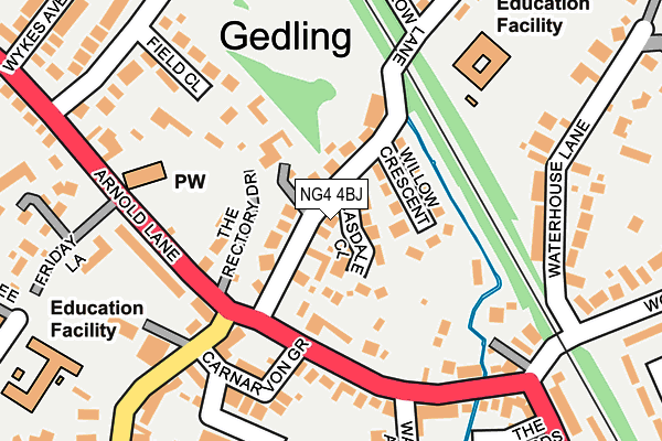 NG4 4BJ map - OS OpenMap – Local (Ordnance Survey)