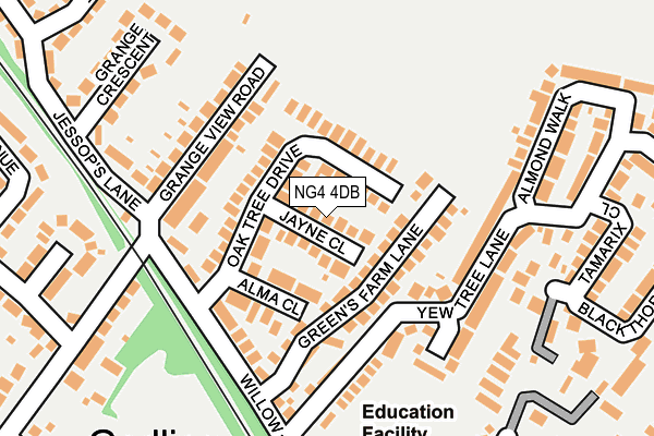 NG4 4DB map - OS OpenMap – Local (Ordnance Survey)