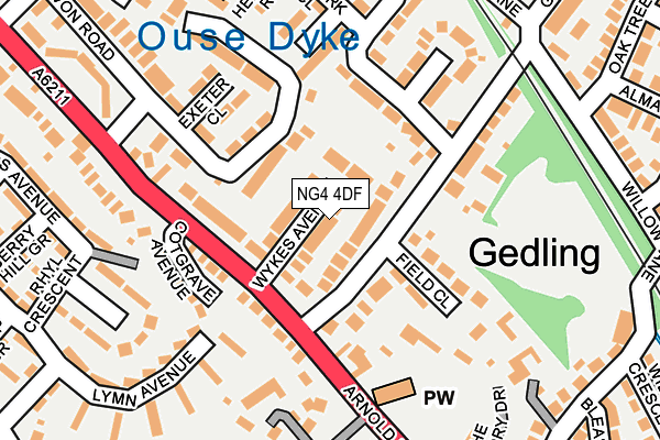 NG4 4DF map - OS OpenMap – Local (Ordnance Survey)