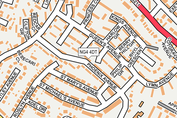 NG4 4DT map - OS OpenMap – Local (Ordnance Survey)