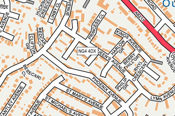 NG4 4DX map - OS OpenMap – Local (Ordnance Survey)