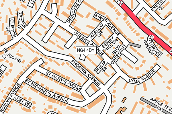 NG4 4DY map - OS OpenMap – Local (Ordnance Survey)