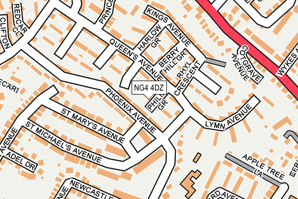 NG4 4DZ map - OS OpenMap – Local (Ordnance Survey)