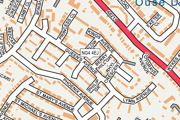 NG4 4EJ map - OS OpenMap – Local (Ordnance Survey)