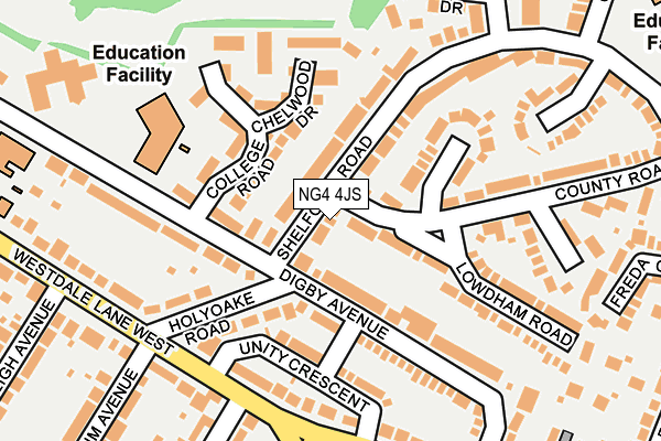 NG4 4JS map - OS OpenMap – Local (Ordnance Survey)