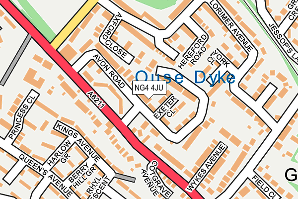 NG4 4JU map - OS OpenMap – Local (Ordnance Survey)
