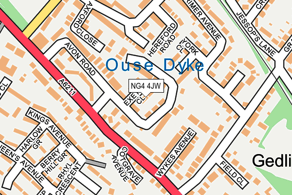 NG4 4JW map - OS OpenMap – Local (Ordnance Survey)