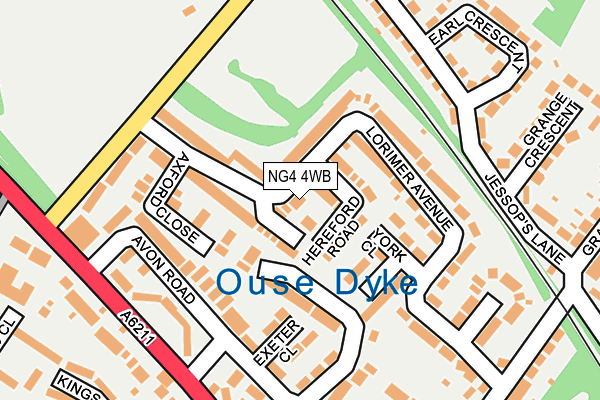 NG4 4WB map - OS OpenMap – Local (Ordnance Survey)