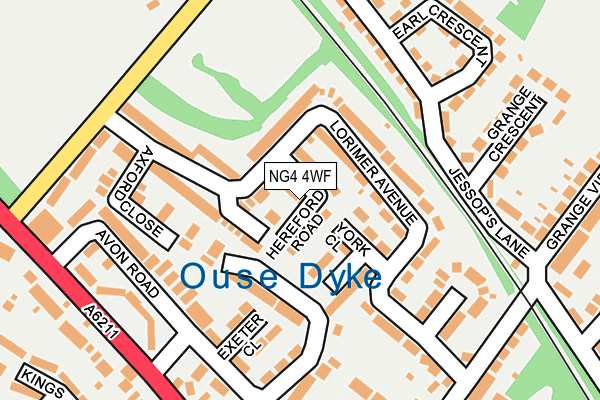 NG4 4WF map - OS OpenMap – Local (Ordnance Survey)