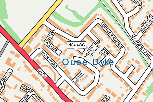 NG4 4WG map - OS OpenMap – Local (Ordnance Survey)