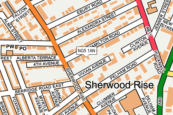 NG5 1AN map - OS OpenMap – Local (Ordnance Survey)