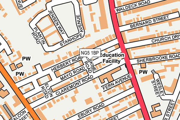 NG5 1BP map - OS OpenMap – Local (Ordnance Survey)