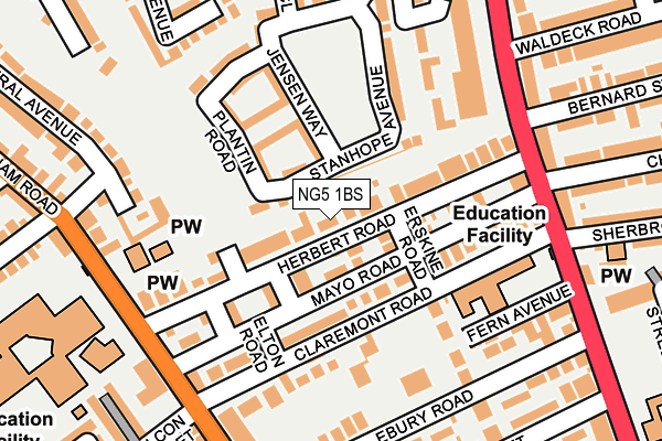 NG5 1BS map - OS OpenMap – Local (Ordnance Survey)