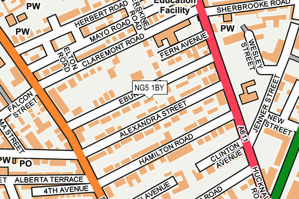 NG5 1BY map - OS OpenMap – Local (Ordnance Survey)