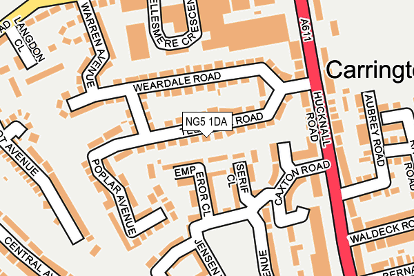 NG5 1DA map - OS OpenMap – Local (Ordnance Survey)