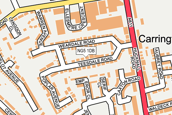 NG5 1DB map - OS OpenMap – Local (Ordnance Survey)