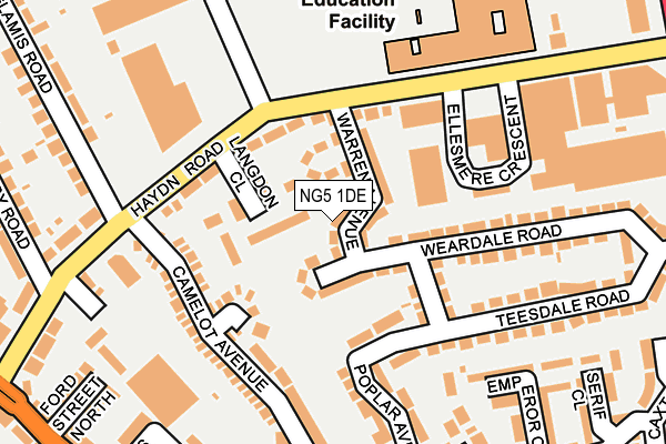 NG5 1DE map - OS OpenMap – Local (Ordnance Survey)