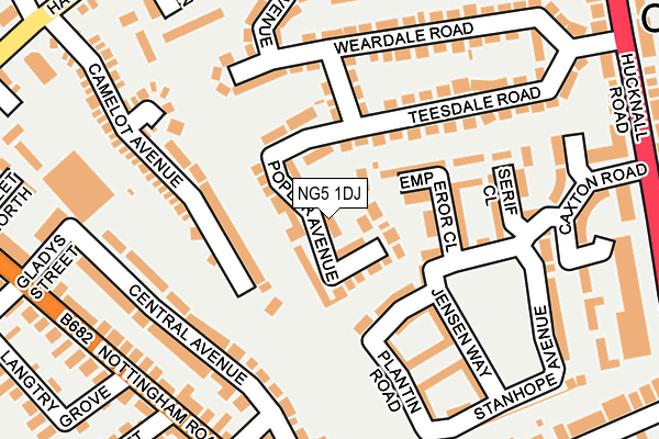 NG5 1DJ map - OS OpenMap – Local (Ordnance Survey)