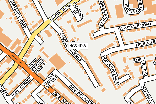 NG5 1DW map - OS OpenMap – Local (Ordnance Survey)