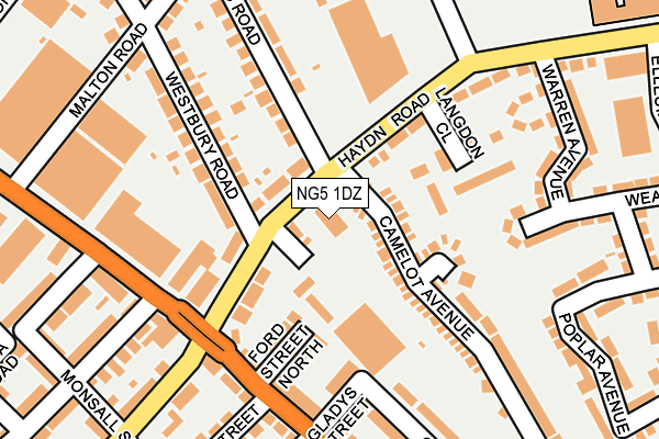 NG5 1DZ map - OS OpenMap – Local (Ordnance Survey)