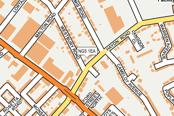 NG5 1EA map - OS OpenMap – Local (Ordnance Survey)