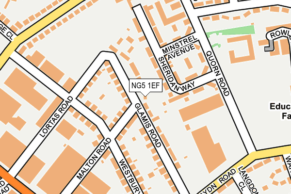 NG5 1EF map - OS OpenMap – Local (Ordnance Survey)