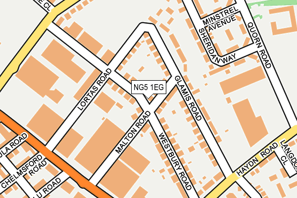 NG5 1EG map - OS OpenMap – Local (Ordnance Survey)
