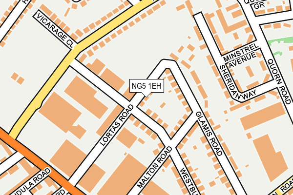 NG5 1EH map - OS OpenMap – Local (Ordnance Survey)