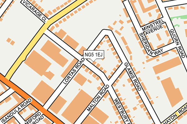 NG5 1EJ map - OS OpenMap – Local (Ordnance Survey)