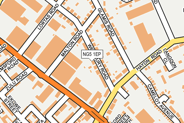 NG5 1EP map - OS OpenMap – Local (Ordnance Survey)