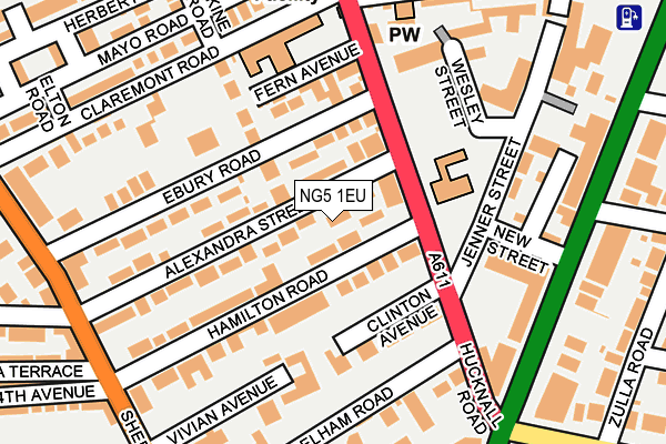 NG5 1EU map - OS OpenMap – Local (Ordnance Survey)