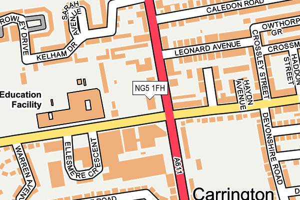 NG5 1FH map - OS OpenMap – Local (Ordnance Survey)