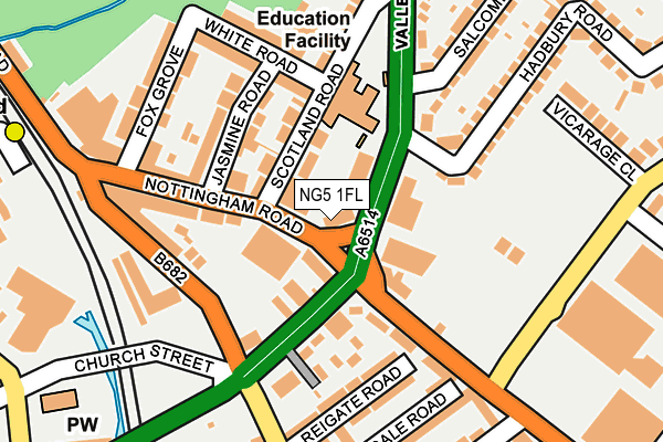 NG5 1FL map - OS OpenMap – Local (Ordnance Survey)