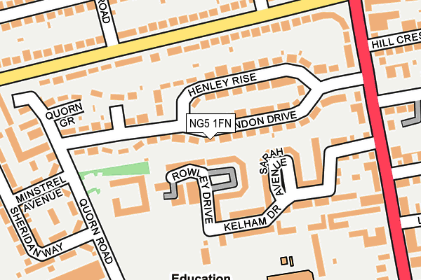 NG5 1FN map - OS OpenMap – Local (Ordnance Survey)