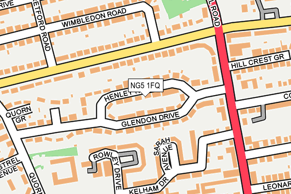 NG5 1FQ map - OS OpenMap – Local (Ordnance Survey)