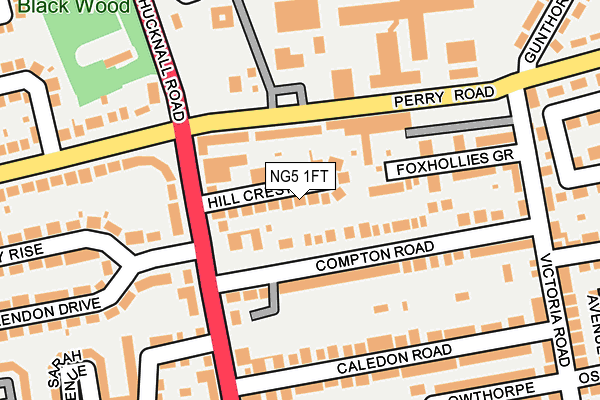 NG5 1FT map - OS OpenMap – Local (Ordnance Survey)