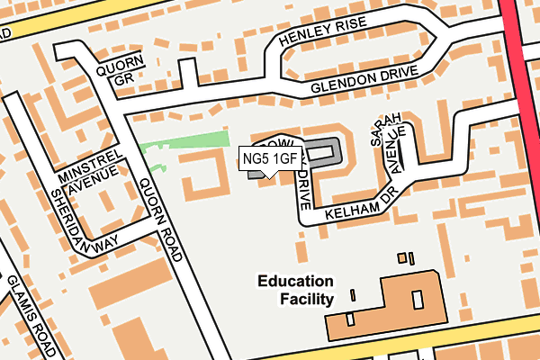 NG5 1GF map - OS OpenMap – Local (Ordnance Survey)