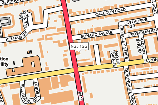 NG5 1GG map - OS OpenMap – Local (Ordnance Survey)
