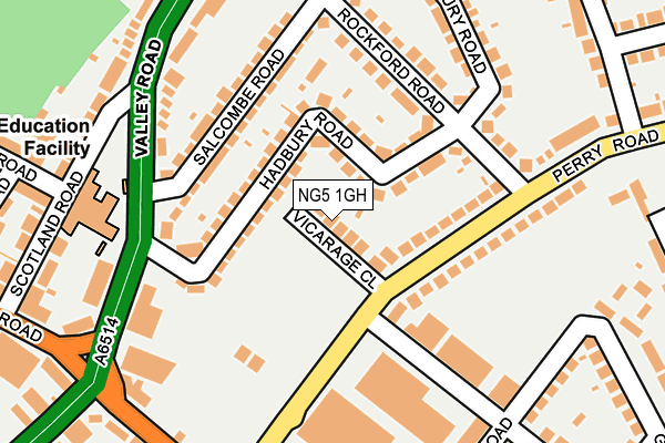 NG5 1GH map - OS OpenMap – Local (Ordnance Survey)