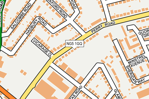 NG5 1GQ map - OS OpenMap – Local (Ordnance Survey)